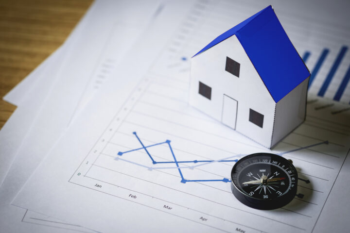 house model compass plan background real estate concept | Lumen Kinnisvarabüroo