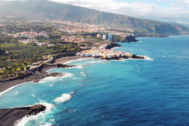 aerial drone view puerto de la cruz tenerife canary islands multiple residential buildings | Lumen Kinnisvarabüroo